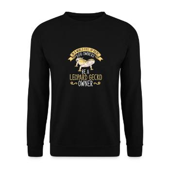 Leopardgecko Reptil Haustier Gecko - Unisex Pullover - Schwarz - Vorne - Alina (178cm) & Michal (187cm)