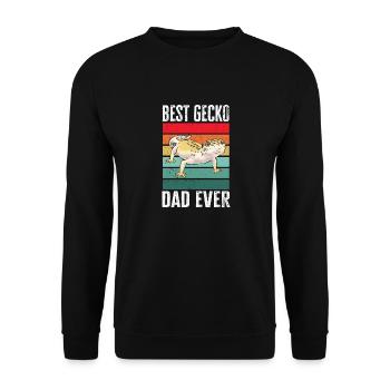 Leopardgecko Reptil Haustier Gecko - Unisex Pullover - Schwarz - Vorne - Alina (178cm) & Michal (187cm)