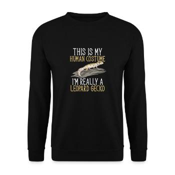 Leopardgecko Reptil Haustier Gecko - Unisex Pullover - Schwarz - Vorne - Alina (178cm) & Michal (187cm)