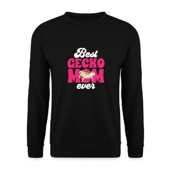 Leopardgecko Reptil Haustier Gecko - Unisex Pullover - Schwarz - Vorne - Alina (178cm) & Michal (187cm)