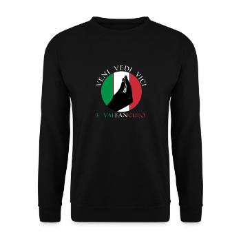 Italien Italiener Vaffanculo - Unisex Pullover - Schwarz - Vorne - Alina (178cm) & Michal (187cm)