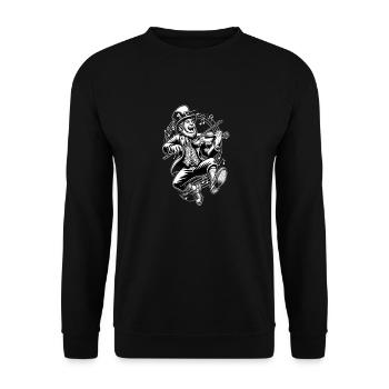 Violin Playing Leprechaun (Irish Leprechaun) - Unisex Sweatshirt - black - Front - Alina (178cm) & Michal (187cm)