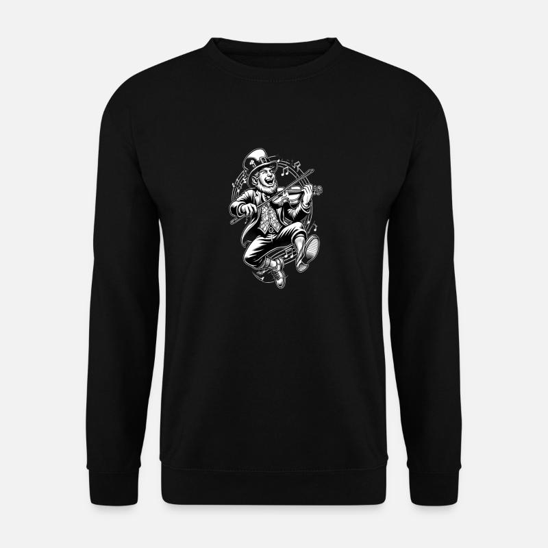Violin Playing Leprechaun (Irish Leprechaun) - Unisex Sweatshirt - black