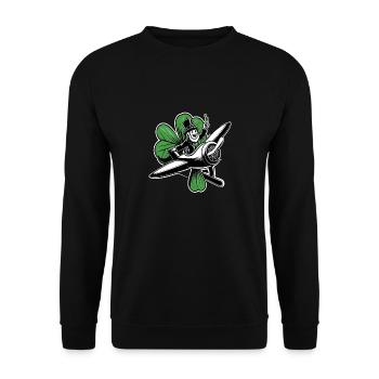 Flying Leprechaun (Irish Leprechaun) - Unisex Sweatshirt - black - Front - Alina (178cm) & Michal (187cm)
