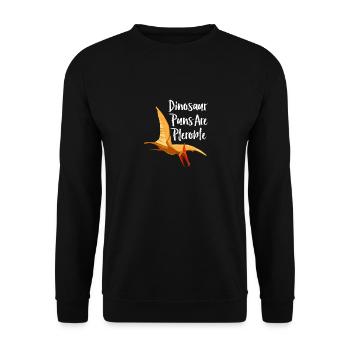 Crazy Flying Dinosaur T-Shirt - Funny Dino Lover - Unisex Sweatshirt - black - Front - Alina (178cm) & Michal (187cm)