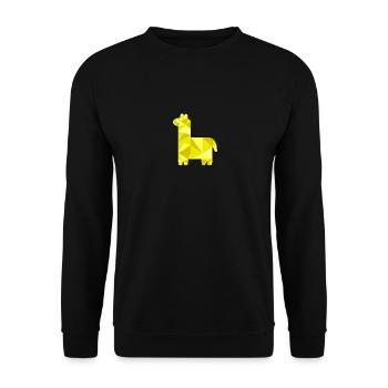 Chemise de lama géométrique Cool Polygon Origami Animal - Sweat-shirt Unisexe - noir - Devant - Alina (178cm) & Michal (187cm)
