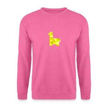 Geometrisches Lamahemd Cooles Polygon Origami Tier - Unisex Pullover - Pink - Vorne