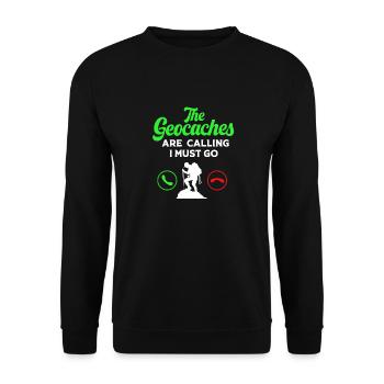 Geocaching Geocache Geocacher - Unisex Sweatshirt - black - Front - Alina (178cm) & Michal (187cm)