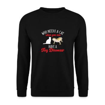 Leopardgecko Reptil Haustier Gecko - Unisex Pullover - Schwarz - Vorne - Alina (178cm) & Michal (187cm)
