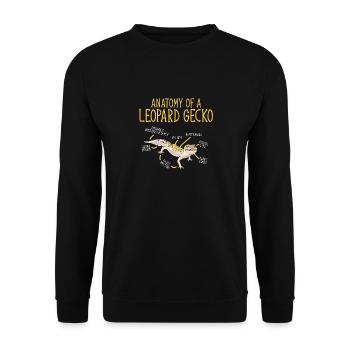 Leopardgecko Reptil Haustier Gecko - Unisex Pullover - Schwarz - Vorne - Alina (178cm) & Michal (187cm)