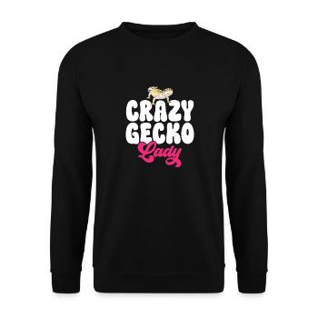 Leopardgecko Reptil Haustier Gecko - Unisex Pullover - Schwarz - Vorne - Alina (178cm) & Michal (187cm)