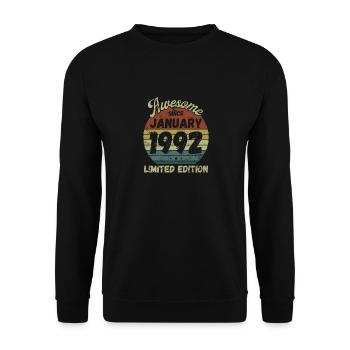Awesome since January 1992 - Geburtstag - Unisex Pullover - Schwarz - Vorne - Alina (178cm) & Michal (187cm)