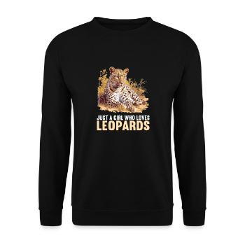 Leoparden Leopard - Unisex Pullover - Schwarz - Vorne - Alina (178cm) & Michal (187cm)