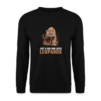 Leoparden Leopard - Unisex Pullover - Schwarz - Vorne - Alina (178cm) & Michal (187cm)