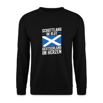Schotten Schottisch Deutsch Schottland - Unisex Pullover - Schwarz - Vorne - Alina (178cm) & Michal (187cm)