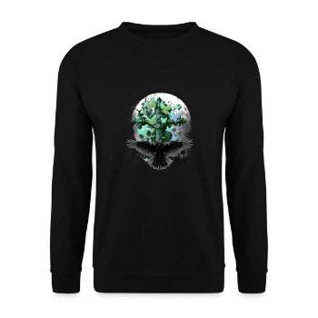 Halloween Crucifix Crosses Cross Butterflies - Unisex Sweatshirt - black - Front - Alina (178cm) & Michal (187cm)