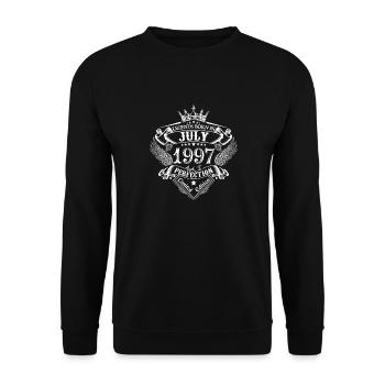 July 1997 Birthday July 1997 July - Unisex Sweatshirt - black - Front - Alina (178cm) & Michal (187cm)