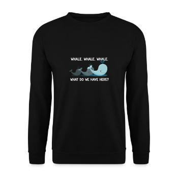 baleine baleine baleine qu’avons-nous ici jeu de mots amusant - Sweat-shirt Unisexe - noir - Devant - Alina (178cm) & Michal (187cm)
