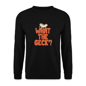 Leopardgecko Reptil Haustier Gecko - Unisex Pullover - Schwarz - Vorne - Alina (178cm) & Michal (187cm)