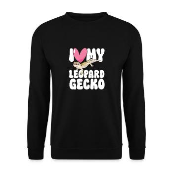 Gecko léopard Gecko reptile gecko de compagnie - Sweat-shirt Unisexe - noir - Devant - Alina (178cm) & Michal (187cm)