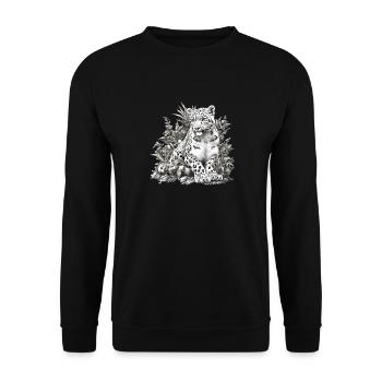 Snow Leopard Schneeleoparden Schneeleopard - Unisex Sweatshirt - black - Front - Alina (178cm) & Michal (187cm)