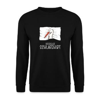 Offizielles Schlafshirt Storch Schlafanzug - Unisex Pullover - Schwarz - Vorne - Alina (178cm) & Michal (187cm)