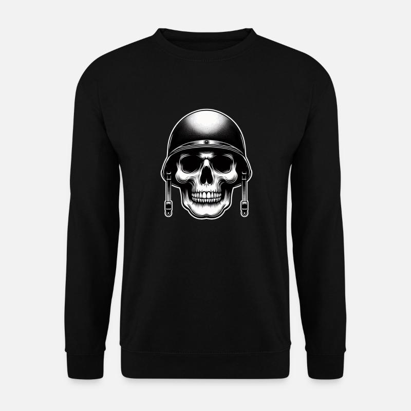 Skull Soldier T-Shirt Plain - Unisex Sweatshirt - black