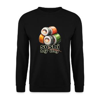 Sushi My Day - Unisex Sweatshirt - black - Front - Alina (178cm) & Michal (187cm)