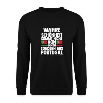 Portugiesen Portugal - Unisex Pullover - Schwarz - Vorne - Alina (178cm) & Michal (187cm)