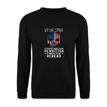 Patriot Skull US Flag USA Constitution Needs To - Unisex Sweatshirt - black - Front - Alina (178cm) & Michal (187cm)