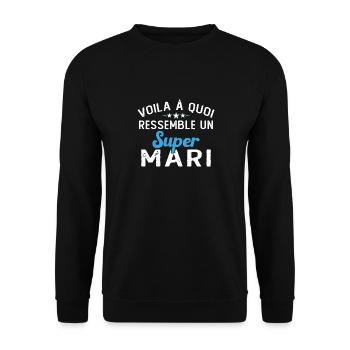 This Is What a Funny Wedding Super Husband Looks Like - Unisex Sweatshirt - black - Front - Alina (178cm) & Michal (187cm)