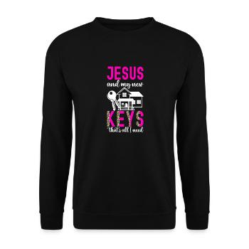 Homeowners Housewarming Party - Unisex Sweatshirt - black - Front - Alina (178cm) & Michal (187cm)
