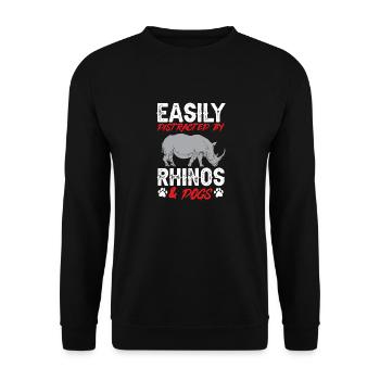 Rhino Rhino Unicorn - Unisex Sweatshirt - black - Front - Alina (178cm) & Michal (187cm)