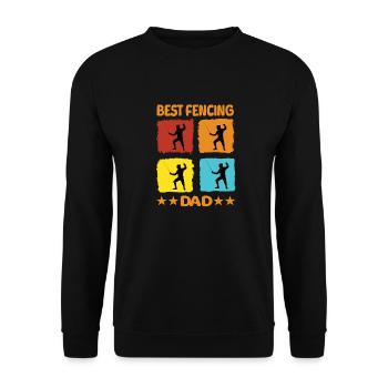 Best Fencing Dad - Unisex Sweatshirt - black - Front - Alina (178cm) & Michal (187cm)