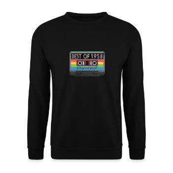 Best Of 1958 Vintage Kassette Retro Geburtstag - Unisex Pullover - Schwarz - Vorne - Alina (178cm) & Michal (187cm)