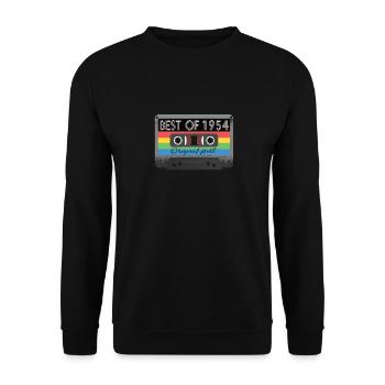 Best Of 1954 Vintage Kassette Retro Geburtstag - Unisex Pullover - Schwarz - Vorne - Alina (178cm) & Michal (187cm)