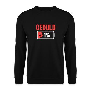 PATIENCE 1% Humorous patience limit in everyday life - Unisex Sweatshirt - black - Front - Alina (178cm) & Michal (187cm)