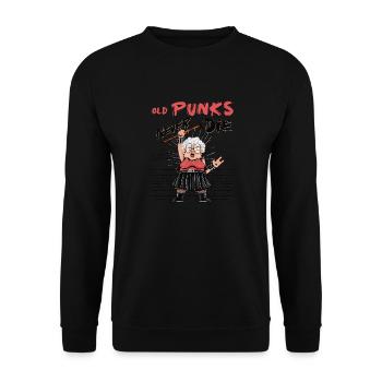 Old Punks Never Die - Punk Rock - This Grandma - Unisex Sweatshirt - black - Front - Alina (178cm) & Michal (187cm)