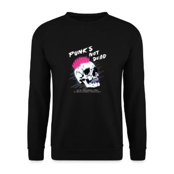 Punks Not Dead - Skull Punk Rock Music - Vieux - Sweat-shirt Unisexe - noir - Devant - Alina (178cm) & Michal (187cm)