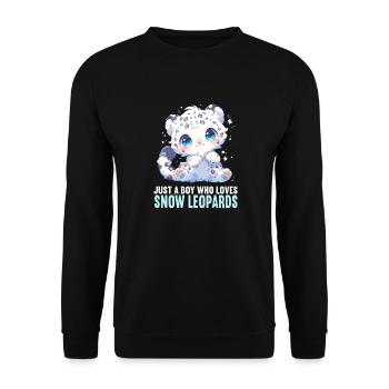 Snow Leopard Schneeleoparden Schneeleopard - Unisex Sweatshirt - black - Front - Alina (178cm) & Michal (187cm)