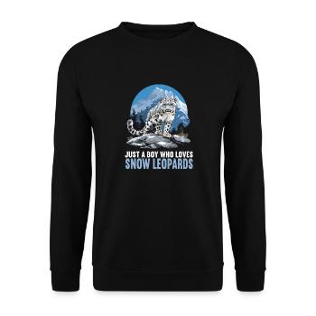 Snow Leopard Schneeleoparden Schneeleopard - Unisex Sweatshirt - black - Front - Alina (178cm) & Michal (187cm)