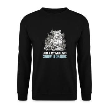 Snow Leopard Schneeleoparden Schneeleopard - Unisex Sweatshirt - black - Front - Alina (178cm) & Michal (187cm)