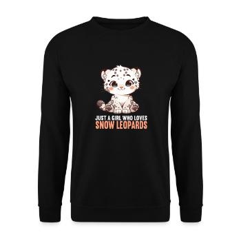 Snow Leopard Schneeleoparden Schneeleopard - Unisex Sweatshirt - black - Front - Alina (178cm) & Michal (187cm)