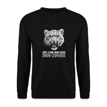 Snow Leopard Schneeleoparden Schneeleopard - Unisex Sweatshirt - black - Front - Alina (178cm) & Michal (187cm)