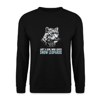 Snow Leopard Schneeleoparden Schneeleopard - Unisex Sweatshirt - black - Front - Alina (178cm) & Michal (187cm)
