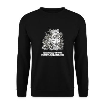 Snow Leopard Schneeleoparden Schneeleopard - Unisex Sweatshirt - black - Front - Alina (178cm) & Michal (187cm)