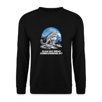 Snow Leopard Schneeleoparden Schneeleopard - Unisex Sweatshirt - black - Front - Alina (178cm) & Michal (187cm)