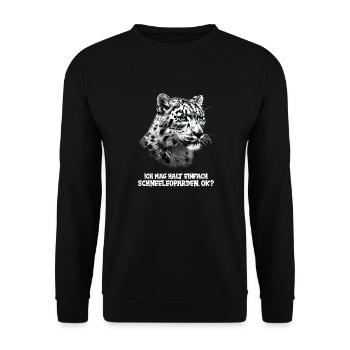 Snow Leopard Schneeleoparden Schneeleopard - Unisex Sweatshirt - black - Front - Alina (178cm) & Michal (187cm)