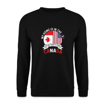 Canadian American Patriot Heart is from Canada - Unisex Pullover - Schwarz - Vorne - Alina (178cm) & Michal (187cm)