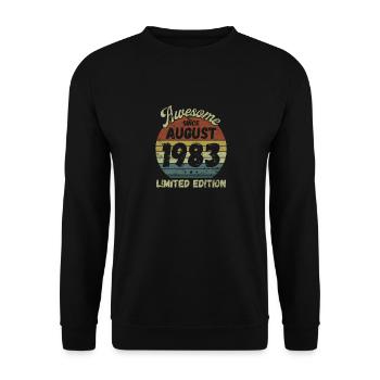 Awesome since August 1983 - Geburtstag - Unisex Pullover - Schwarz - Vorne - Alina (178cm) & Michal (187cm)